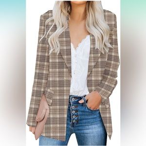 luvamia Women's Casual Long Sleeve Lapel Button Slim Work Office Blazer Jacket